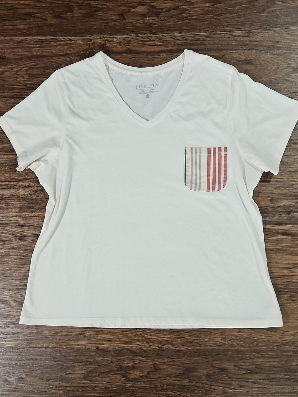 Pendleton Pocket Tee XXL White Striped Pocket T-Shirt
